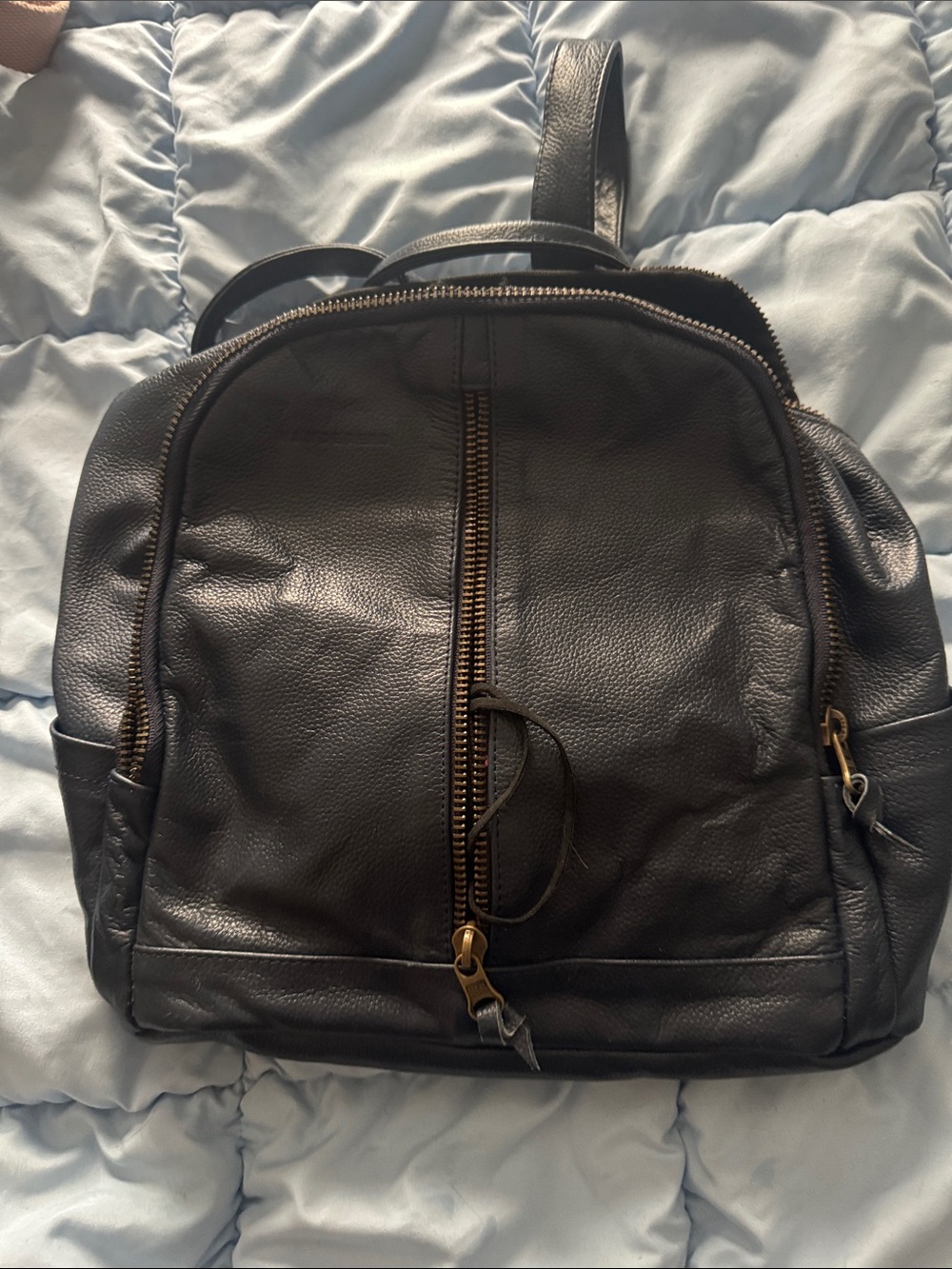 Leather Backpack for women’s- Midnight Blue